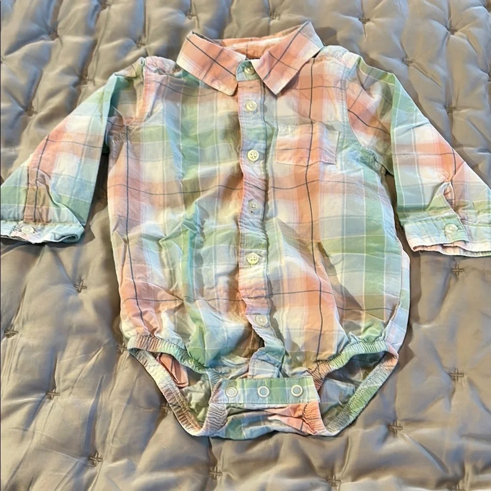 5 for 25$ Pastel Plaid Baby Onesie